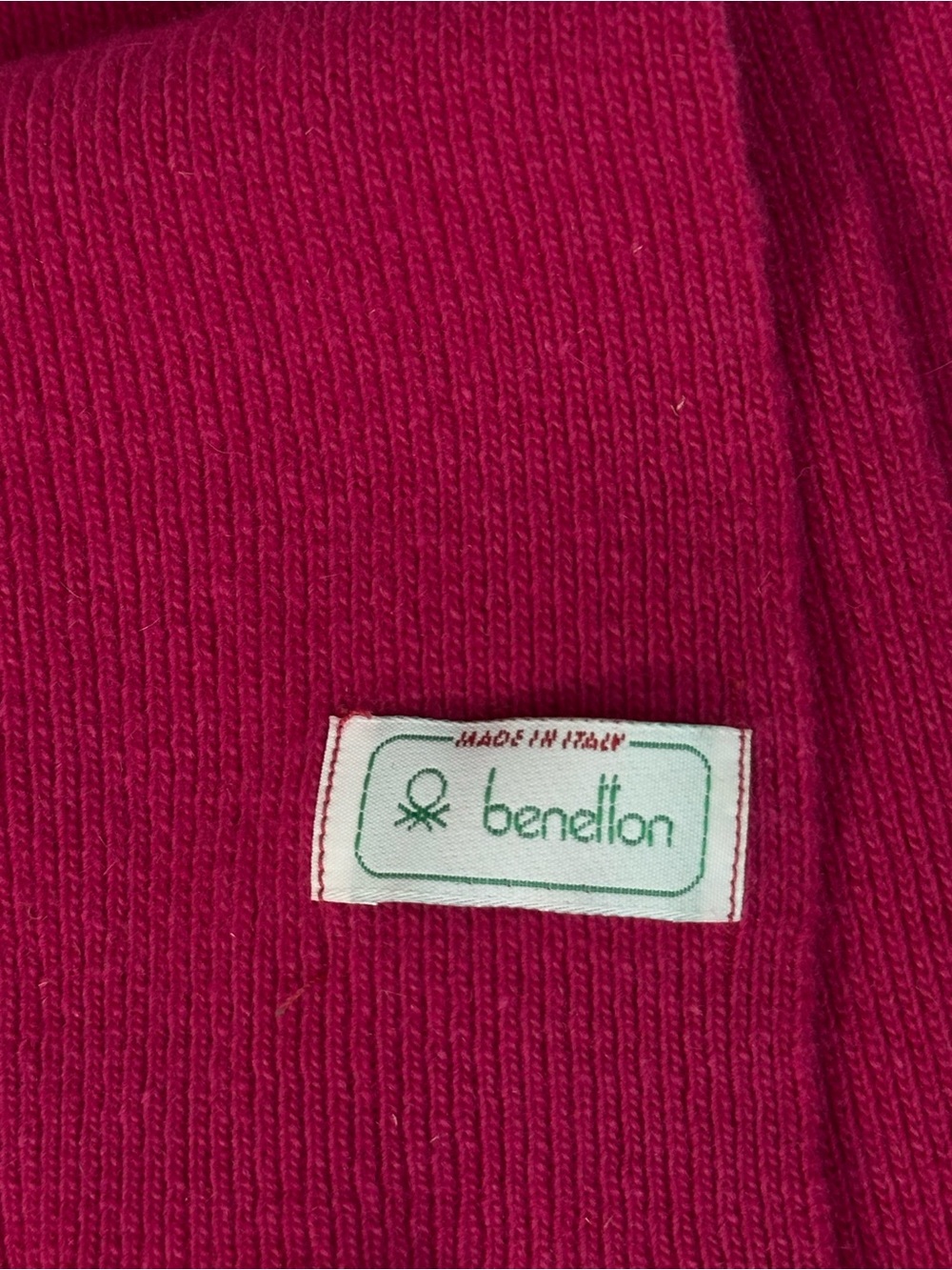 United Colors Of Benetton Bright Fuchsia Knit Scarf 80x21 - Picture 5 of 6